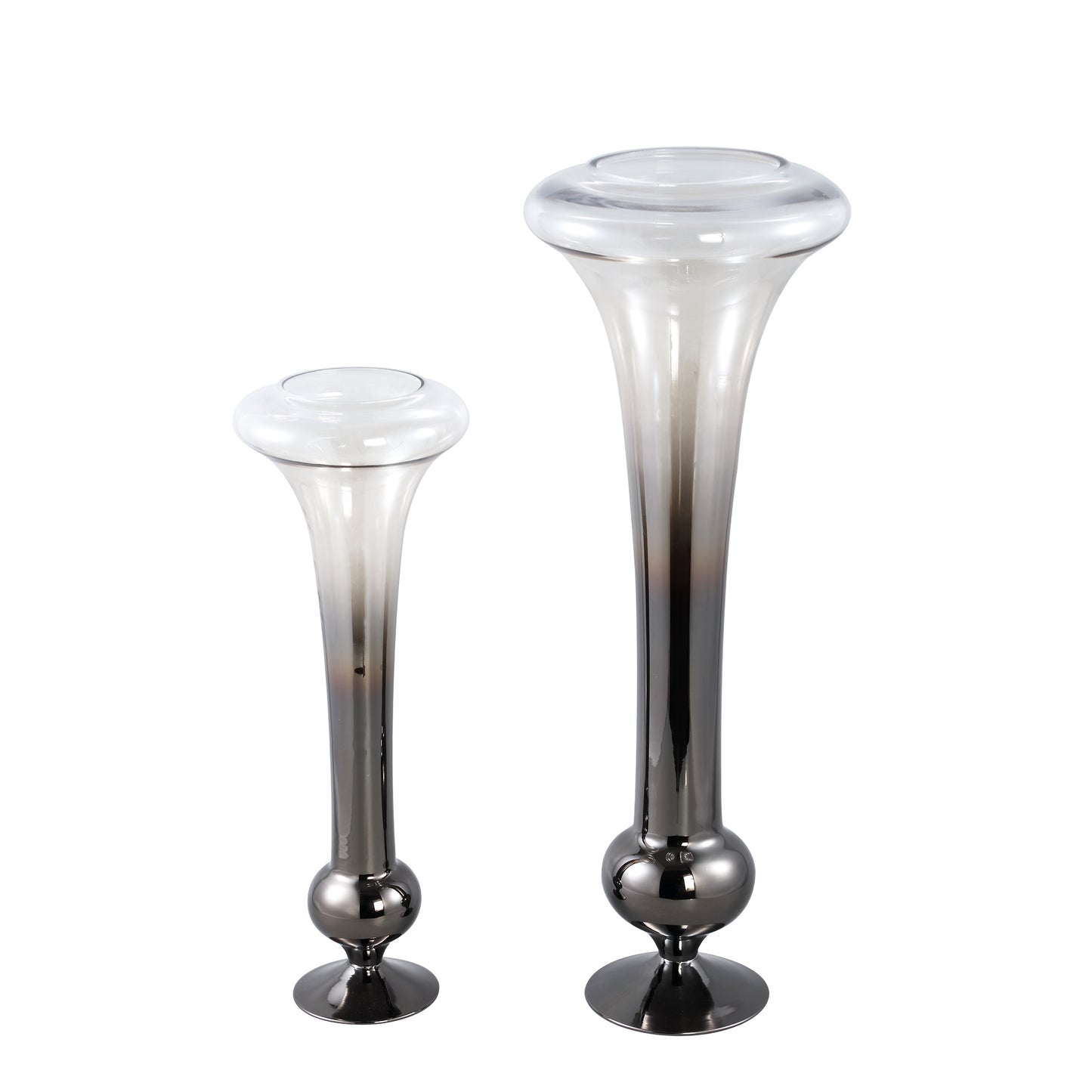 Keighla Antracite Shaped Glass Vase Two Tones L