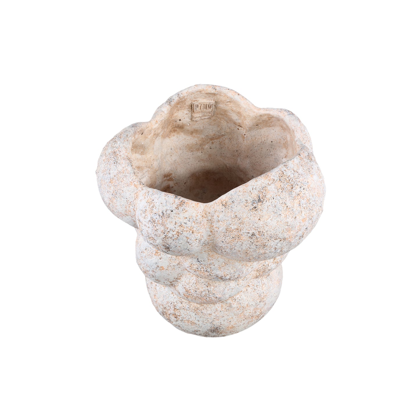 Vasilisa Cream Cement Pot Circles Rough Finish XL