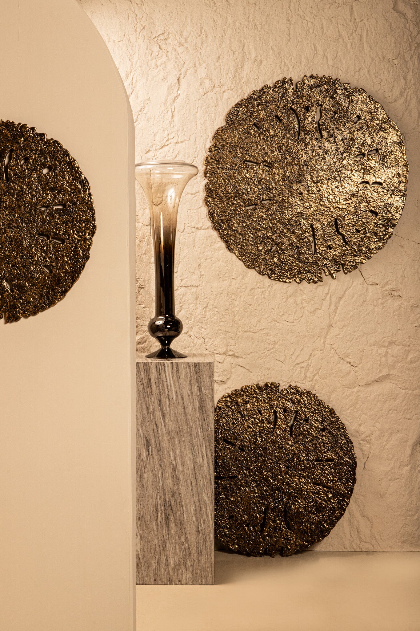 Sandee Gold Casted Alu Wall Panel Sun Burst S