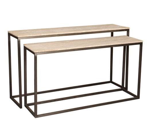 Zoah Black Travertine Rectangle Sidetable SV2