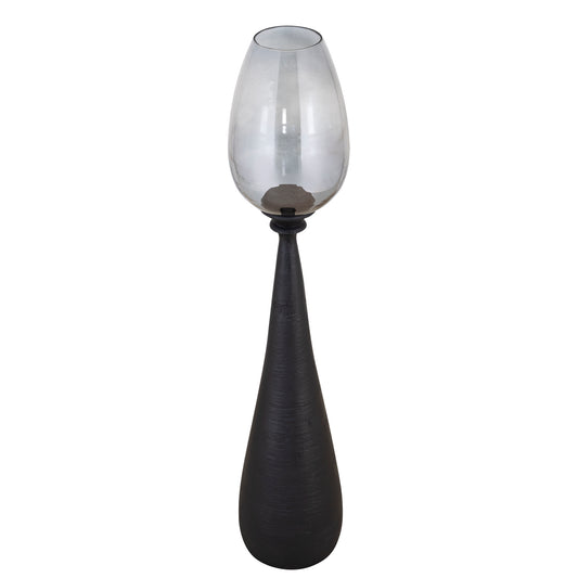 Midi Black Mango Wood Stormlight Smoke Glass L