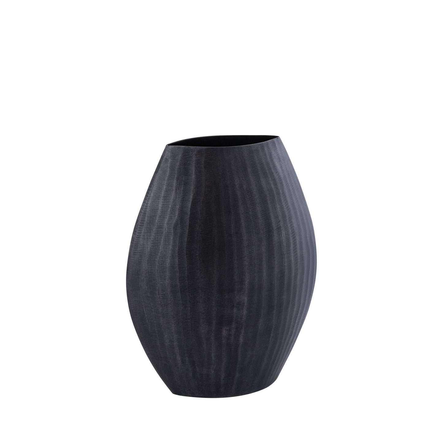 Jowad Graphite Alu Sheet Pot Ribbed High Oval S