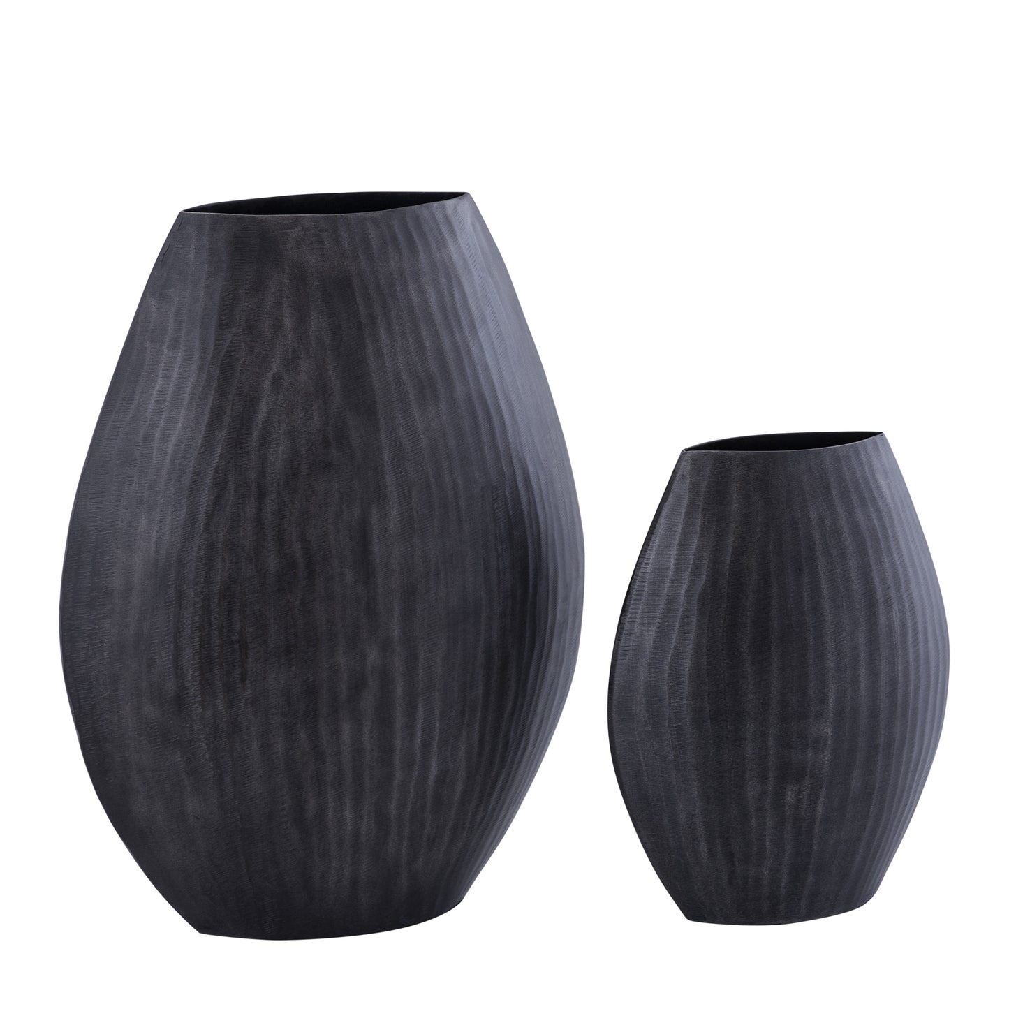 Jowad Graphite Alu Sheet Pot Ribbed High Oval S