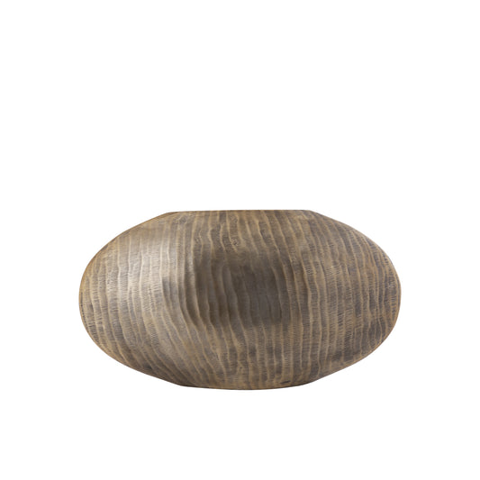 Jowad Antique Gold Alu Sheet Pot Rib Low Oval S