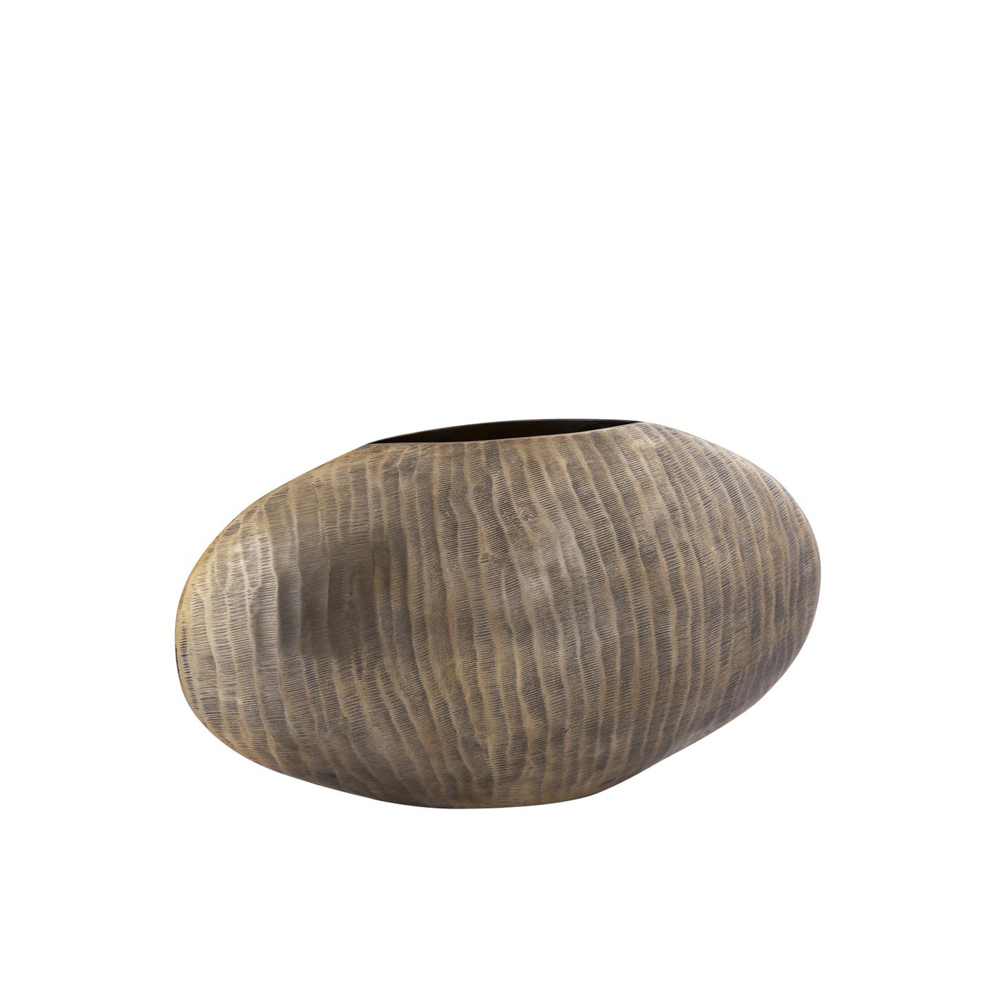 Jowad Antique Gold Alu Sheet Pot Rib Low Oval S