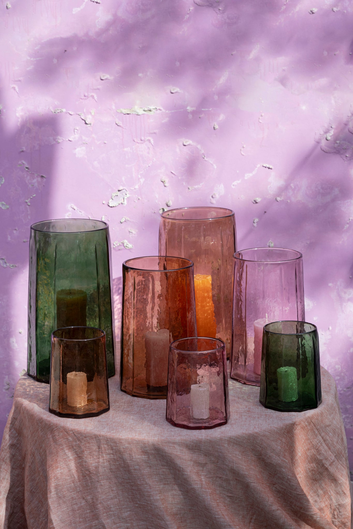 Pernella Green Ribbed Glass Stormlight L