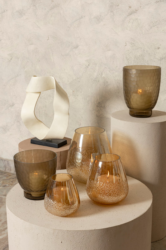 Ameara Amber Glass Round Taps Stormlight Dots M