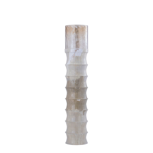 Kaylyne Cream Enamel Ribbed Stormlight W Glass M