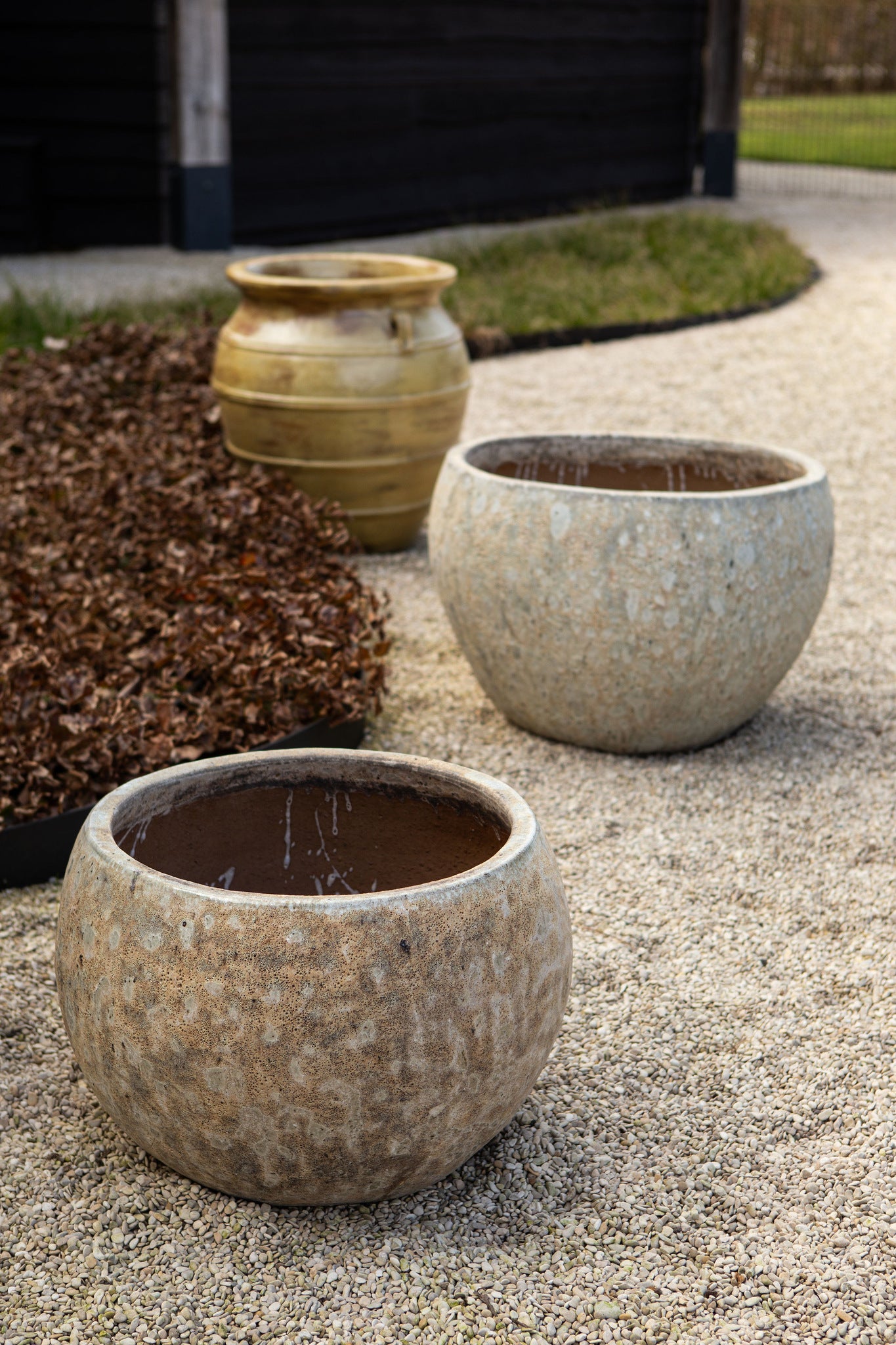 Caedyn Green Round Ceramic Pot Rough Finish SV2 S