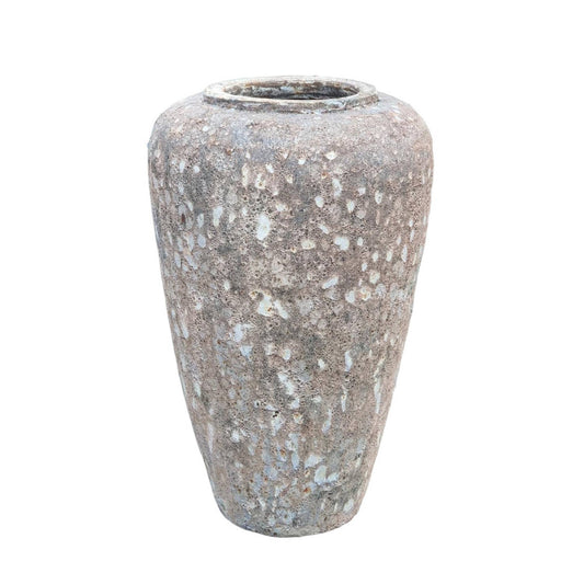 Jossilyn Cream Round Ceramic Pot Rough Finish High