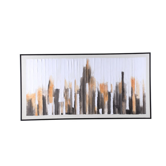 Gustas Brown Framed Wallpanel Poly Strips Rectangl
