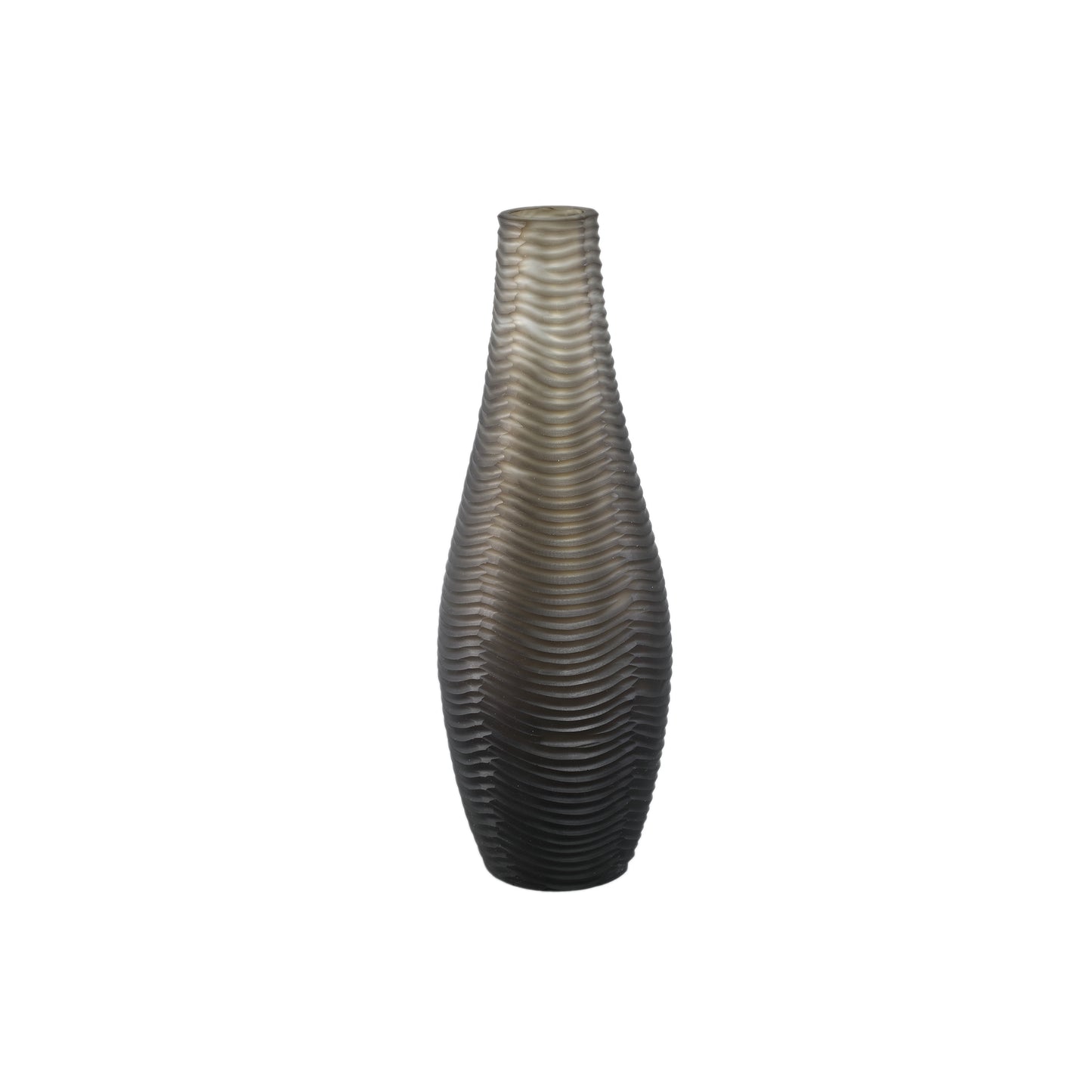 Elichi Brown Round Glass Vase High Small