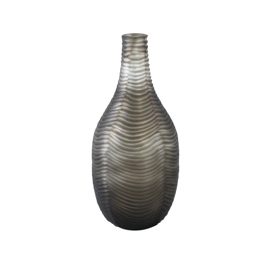 Elichi Brown Round Glass Vase High Wide