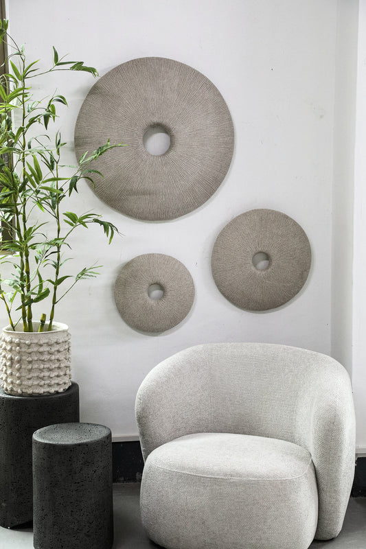 Kathelle Cream Poly Round Sandstone Wallpanel M