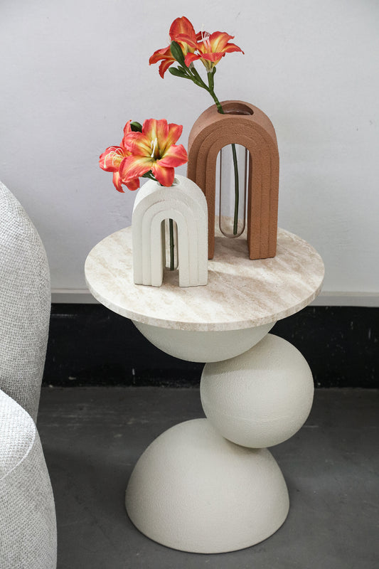Abigail Cream Planter With Glass Tube Bow L