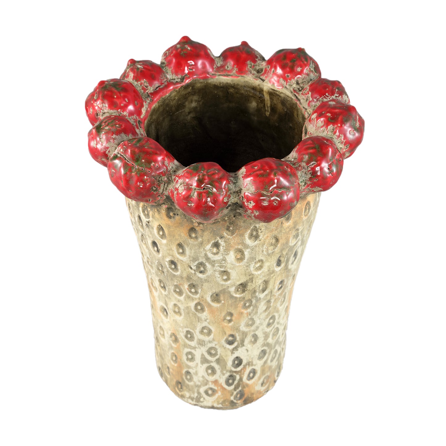 Fruitsy Red Round Terra Pot Strawberries High L
