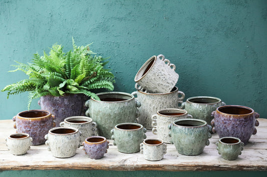 Alienor Cream Ceramic Round Pot Rough Finish XL