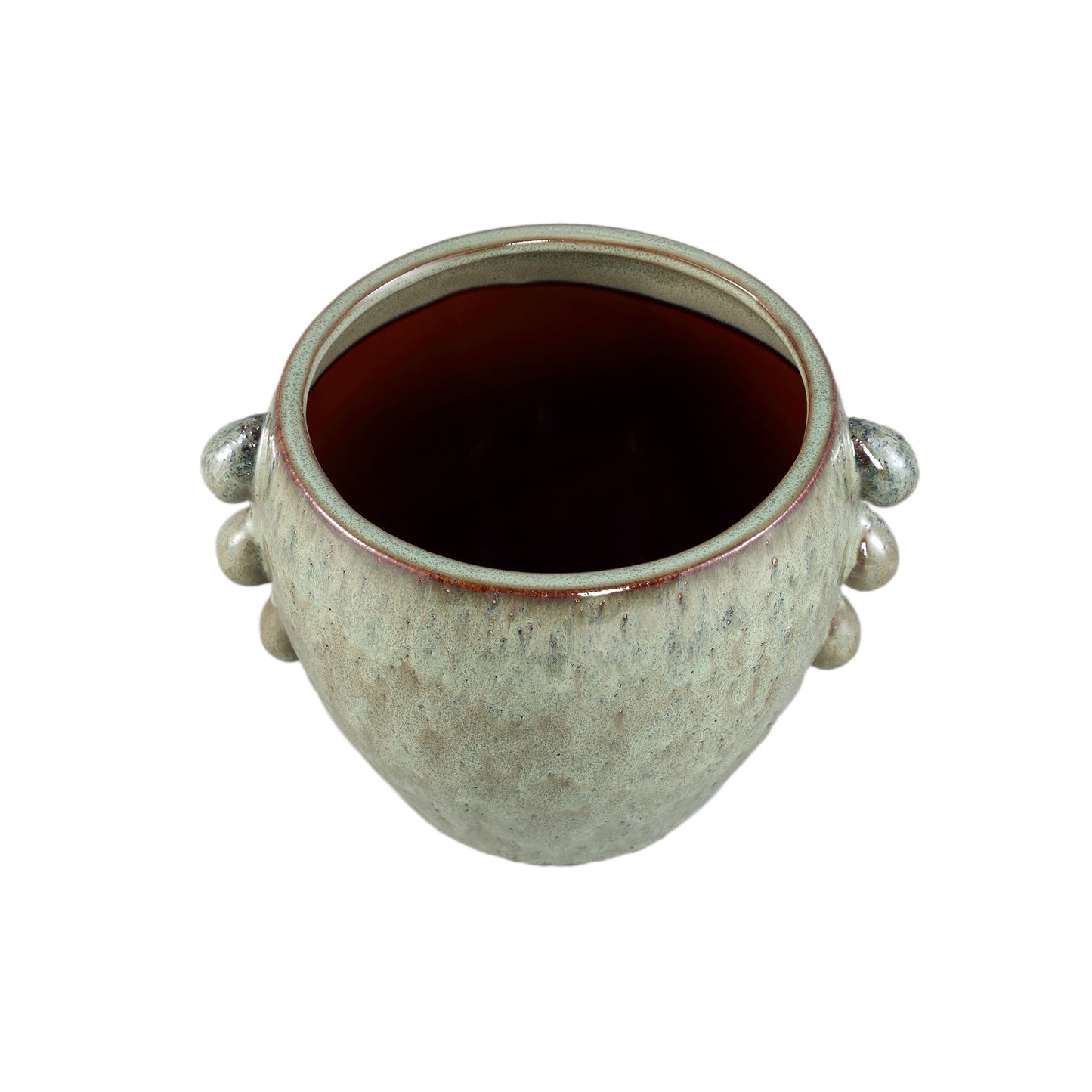 Alienor Green Ceramic Round Pot Rough Finish XL