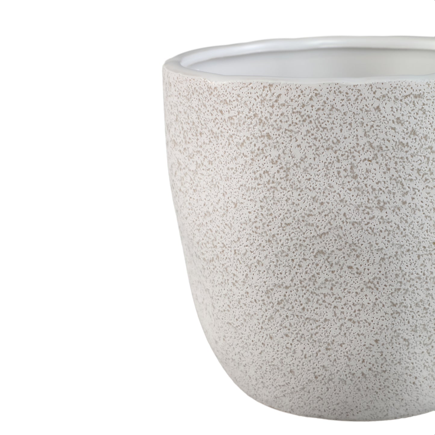 Anaraa White Ceramic Round Pot XL