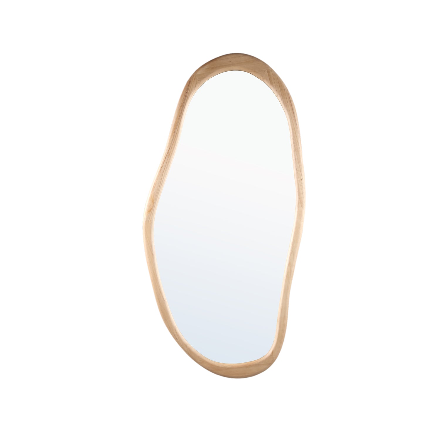 Barragh Natural Solid Wood Organic Mirror Oval