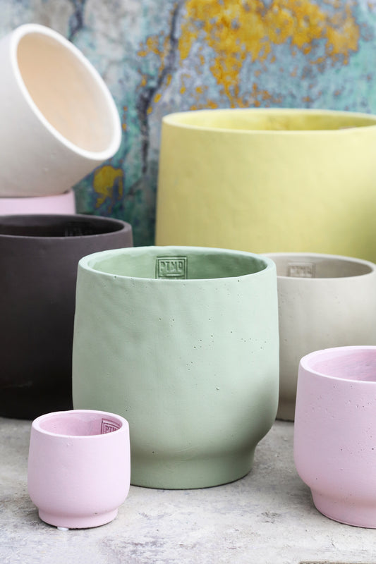 Aline Taupe Round Cement Pot On Base XXL