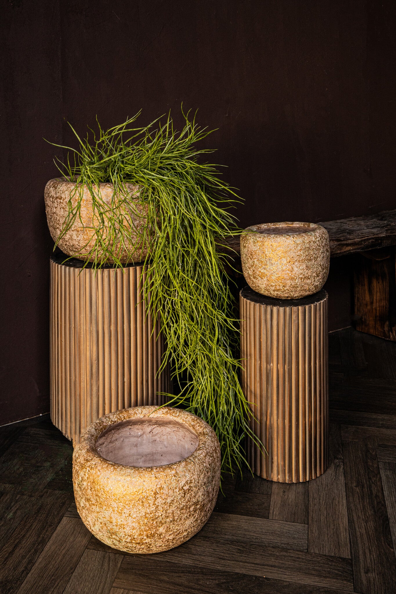 Skye-Leigh Taupe Cement Pot Round L