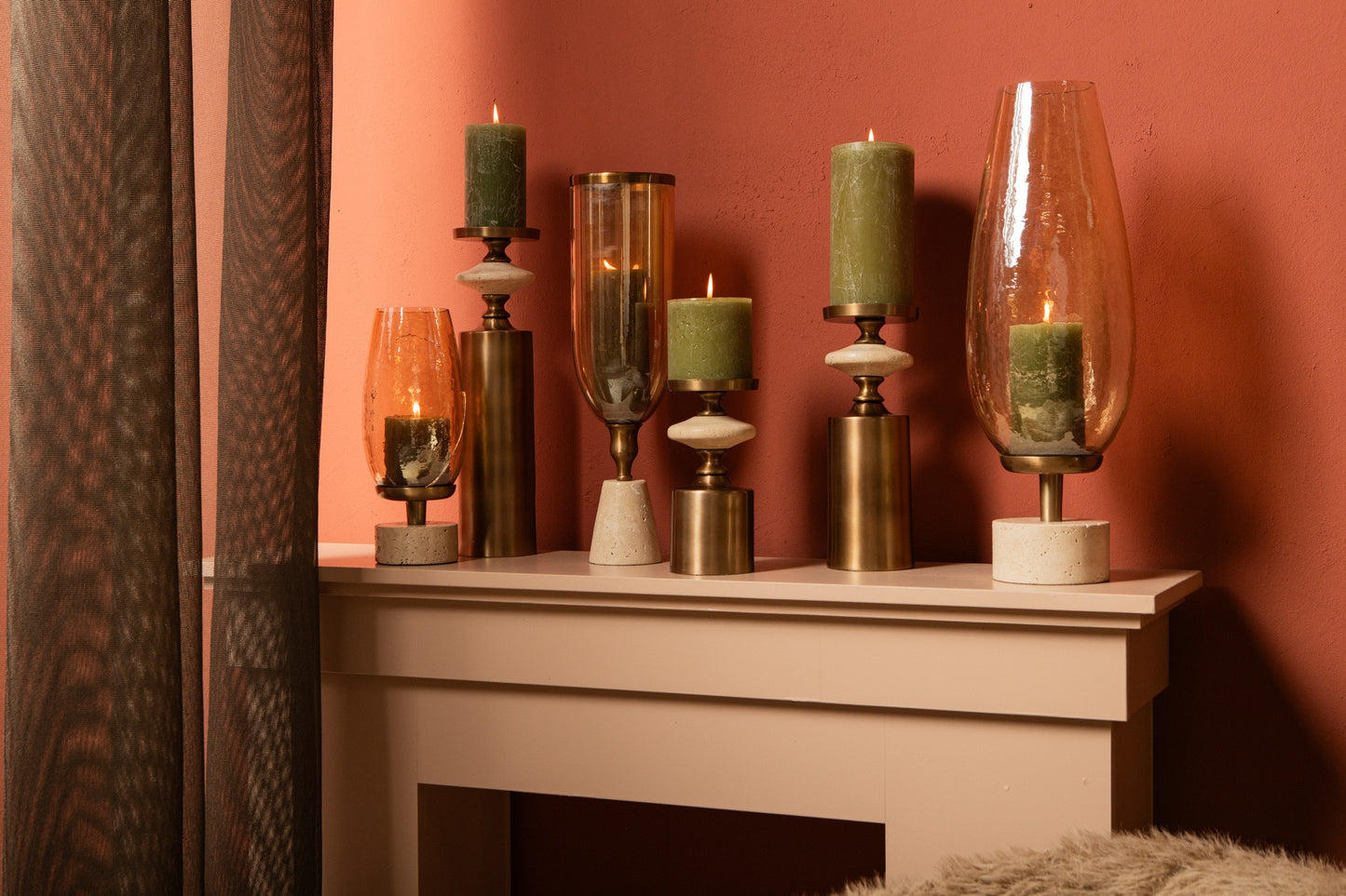 Berdand Beige Floor Stormlight Luster Glass Cone L