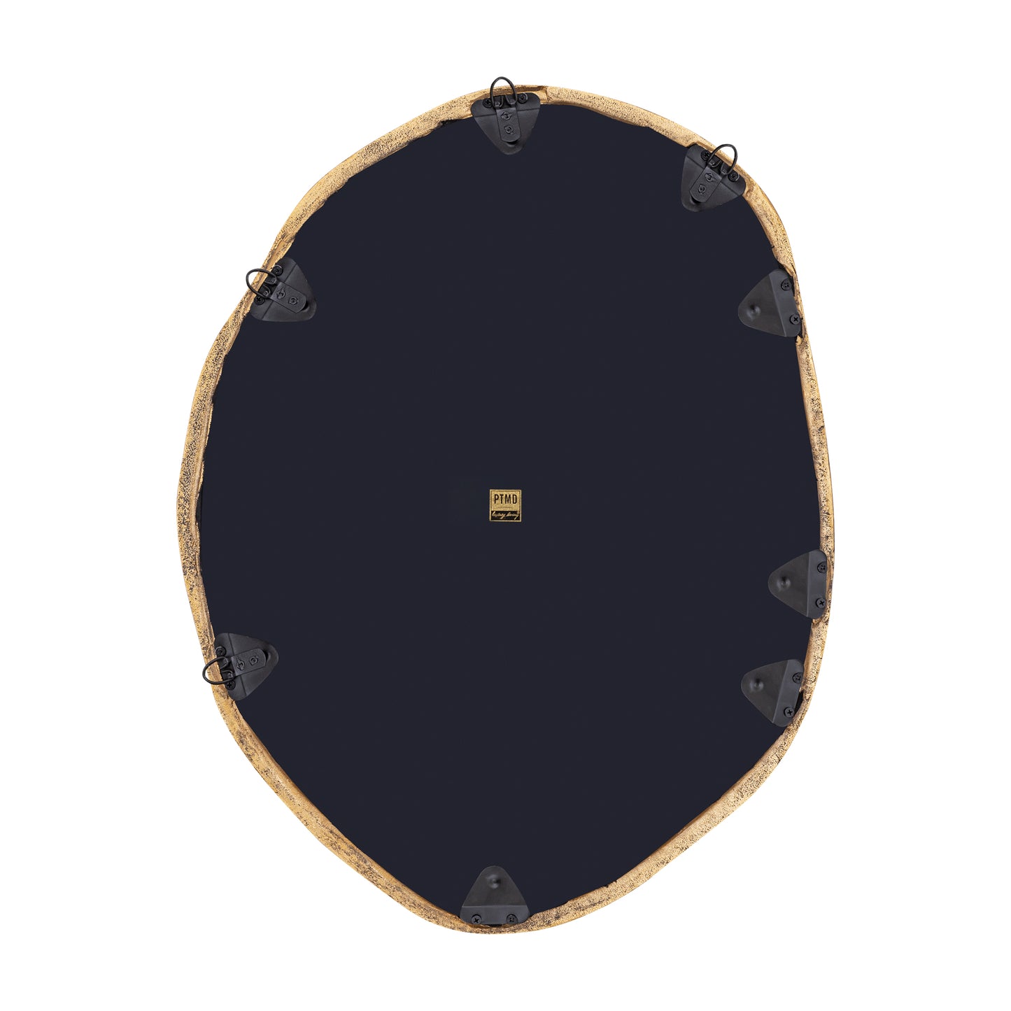 Paislie Brass Organic Shaped Mirror Round
