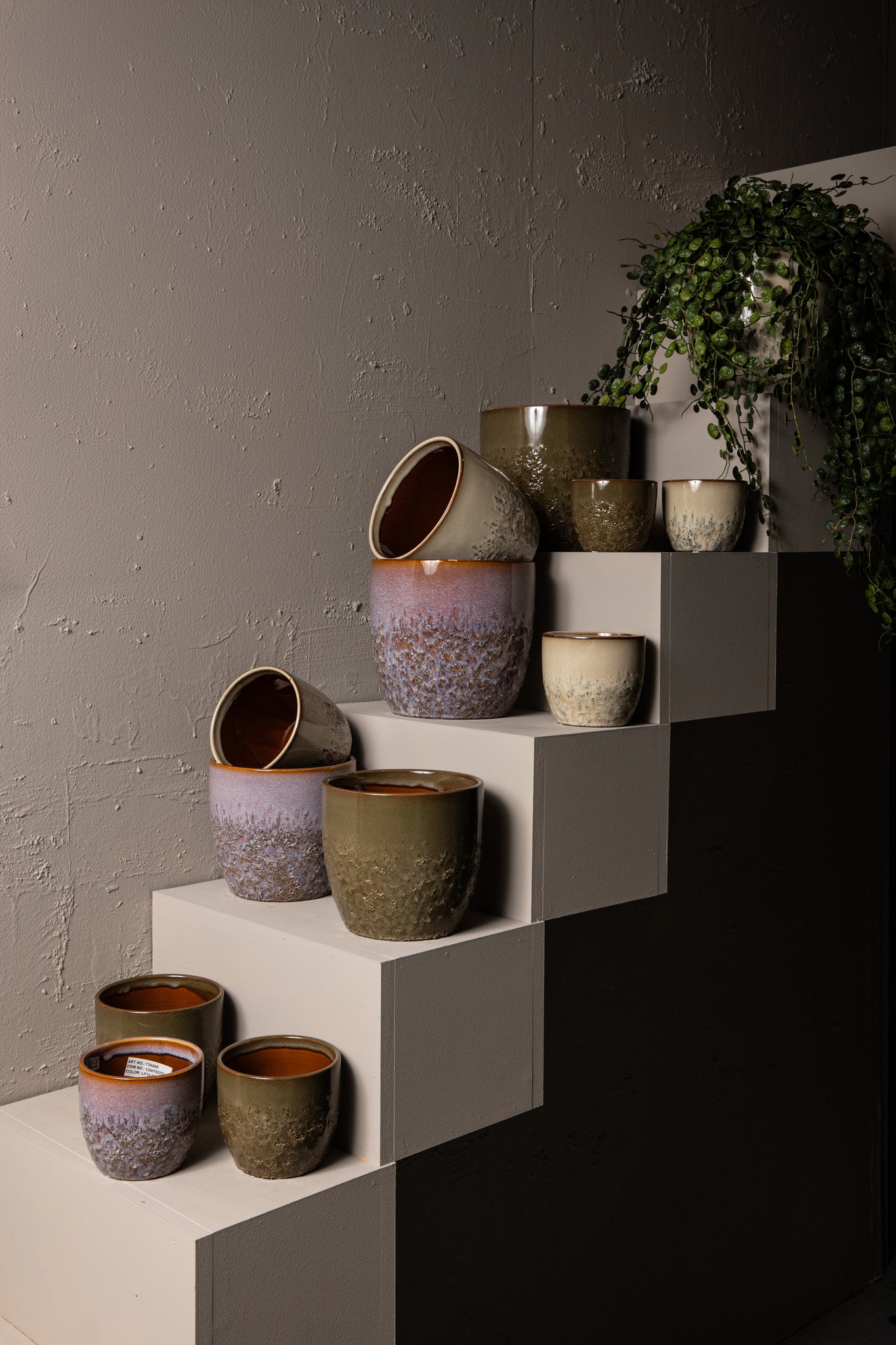 Harper Green Ceramic Pot Bombey Round XL
