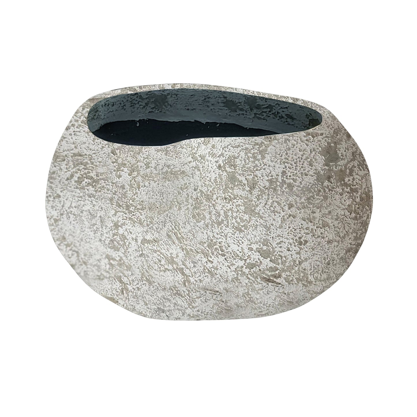 Hiranya White Round Organic Shaped GRC Pot L