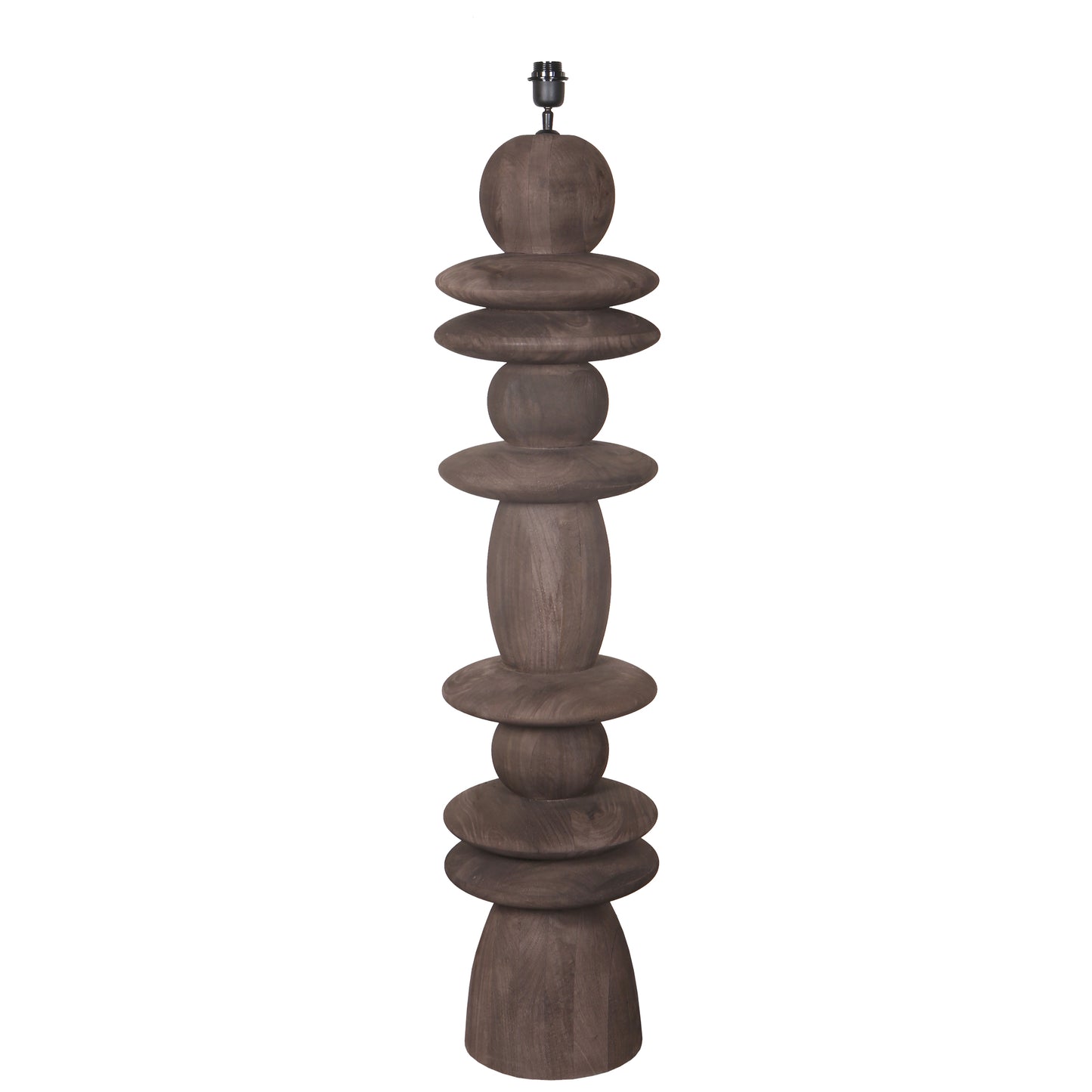 Callain Brown Mango Wood Floor Lamp Base Round