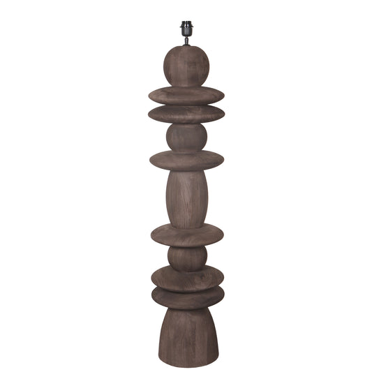 Callain Brown Mango Wood Floor Lamp Base Round