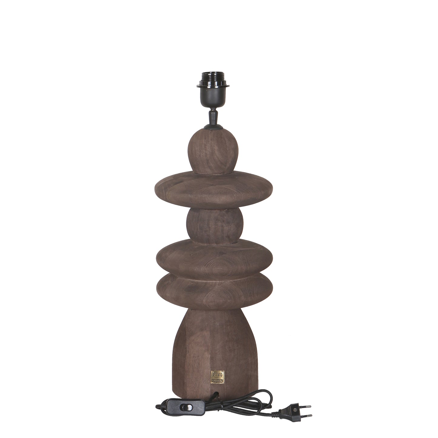 Callain Brown Mango Wood Table Lamp Base Round