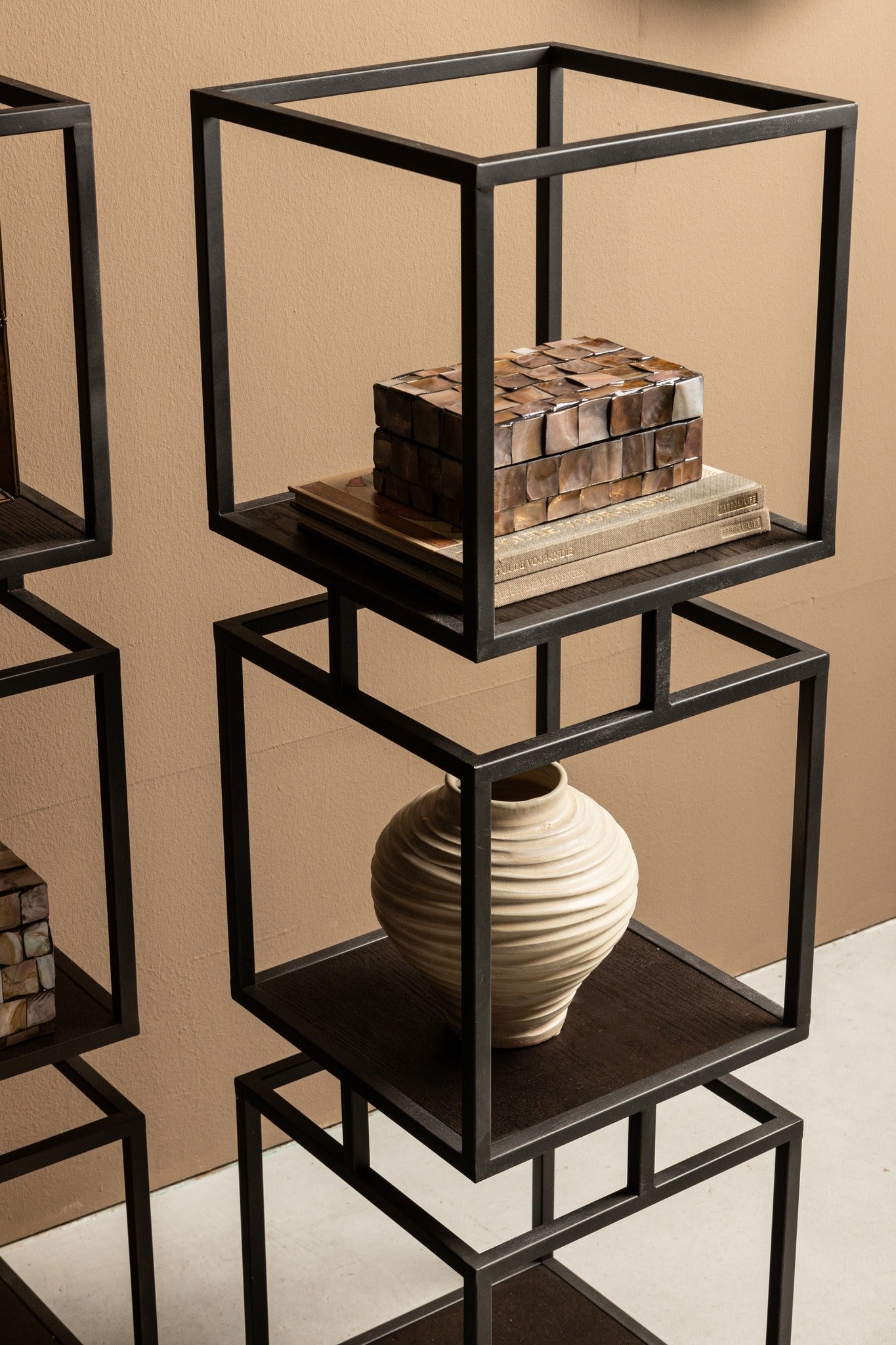 Nanci Black Iron Open Cube Cabinet M