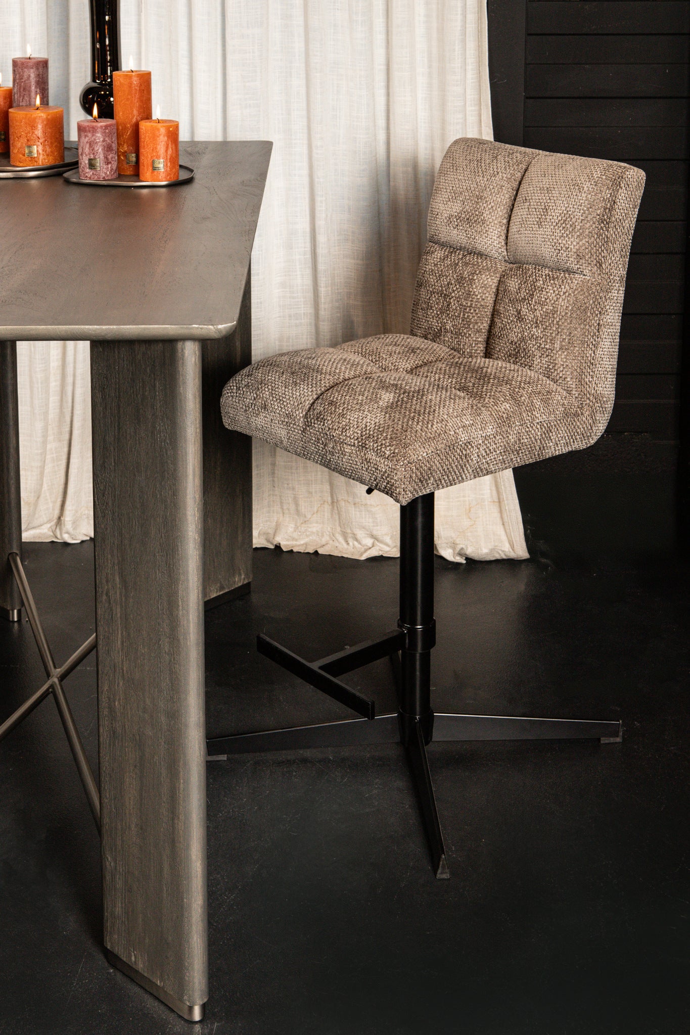 Milan Bar Chair Adjustable Stone (set of 2)