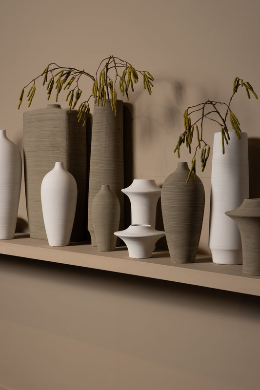 Zonna White Matt Ceramic High Vase S