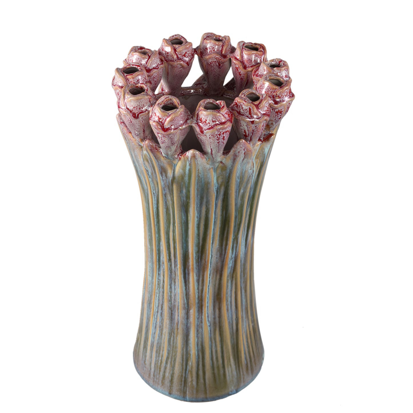 Tulips Mint Green Ceramic Tulip Shaped Vase L