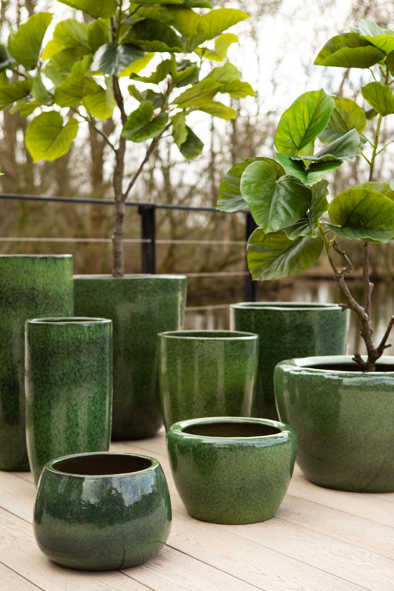 Coraline Green Glazed Round Ceramic Pot SV2