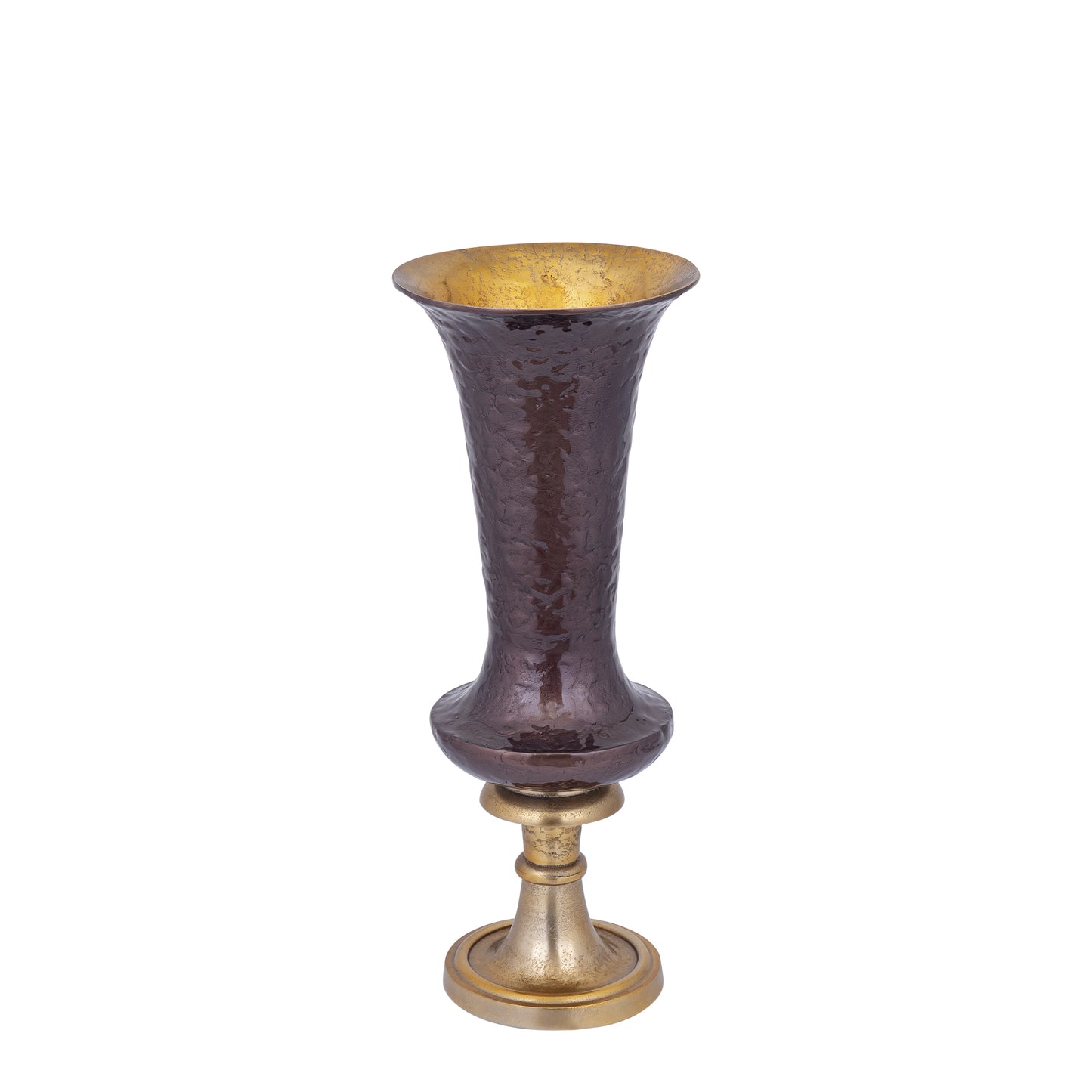 Lysse Dark Brown Casted Alu Luxury Enamel Vase S