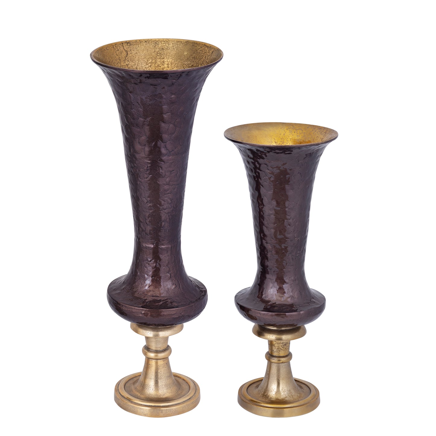 Lysse Dark Brown Casted Alu Luxury Enamel Vase S