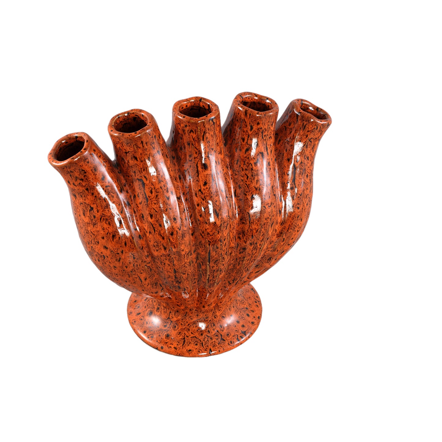 Gylian Orange Tubes Shaped Ceramic Vase L
