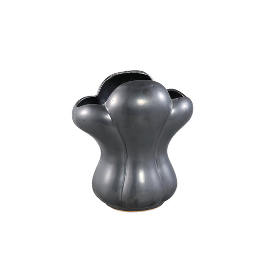 Mellie Black France Lily Flower Ceramic Vase M