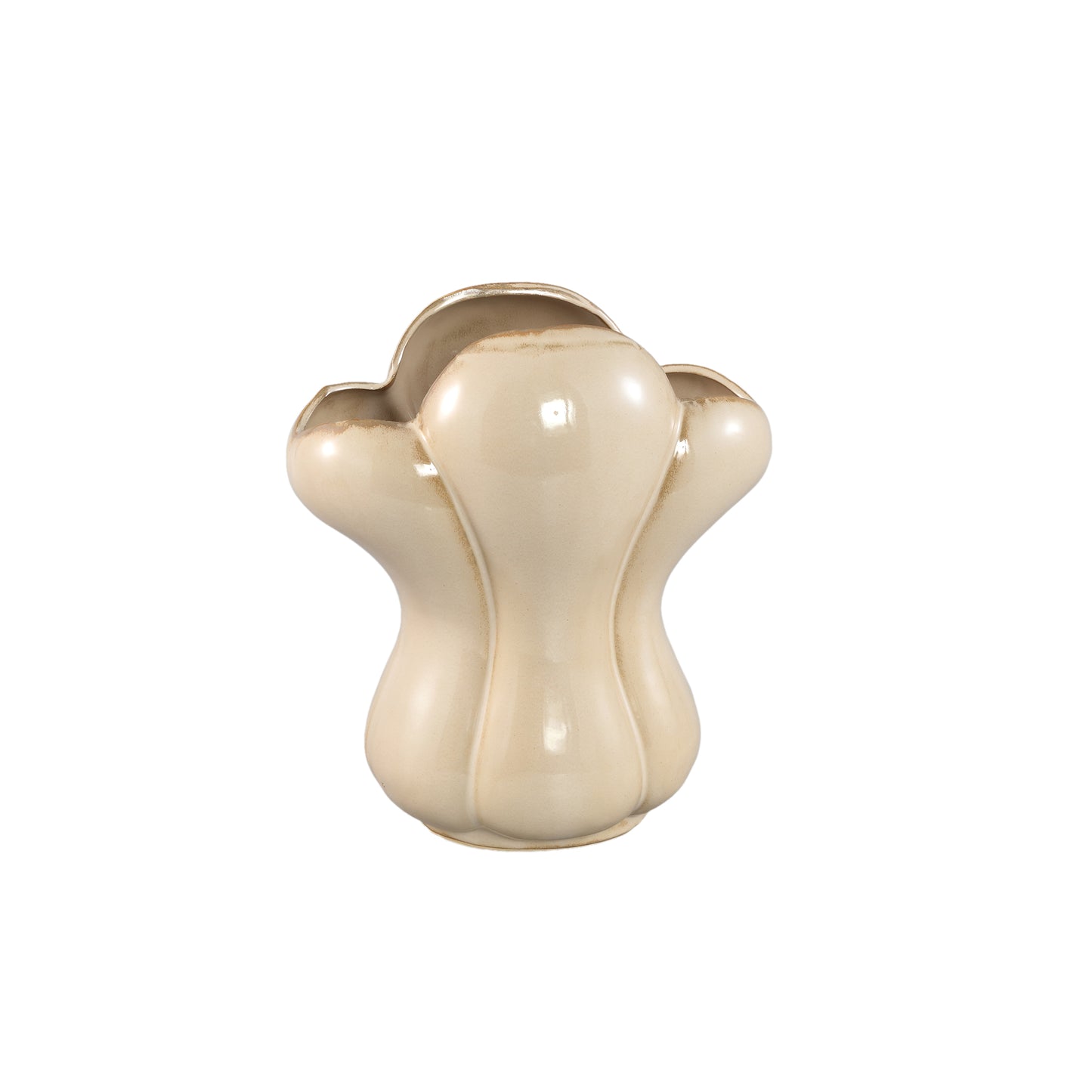 Mellie Cream France Lily Flower Ceramic Vase M