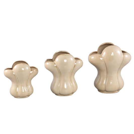 Mellie Cream France Lily Flower Ceramic Vase M
