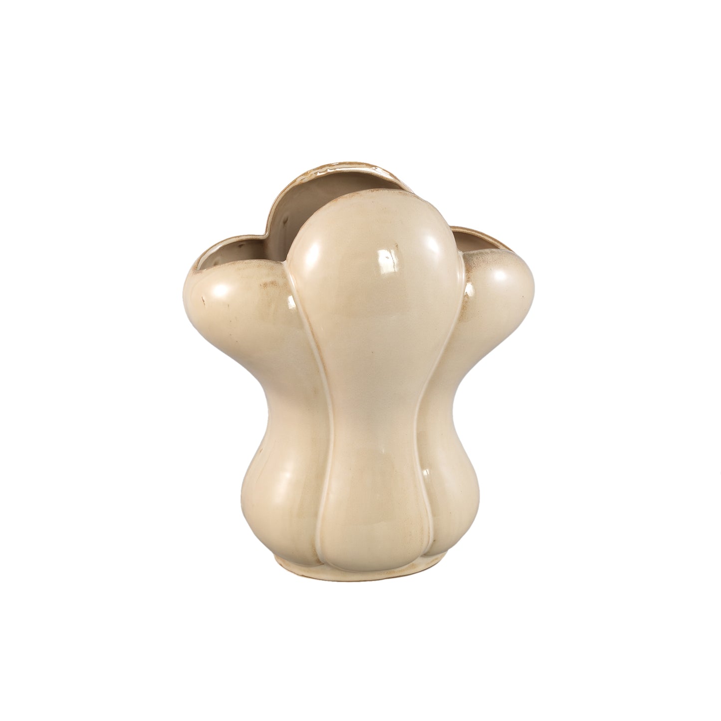 Mellie Cream France Lily Flower Ceramic Vase L