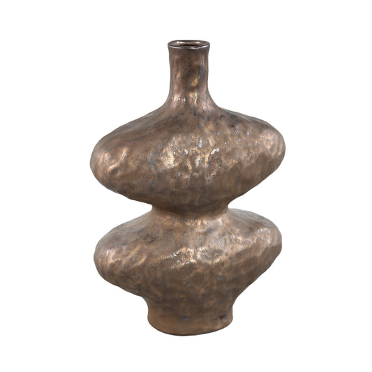 Chelsean Bronze Oval Bulby Shaped Ceramic Vase L