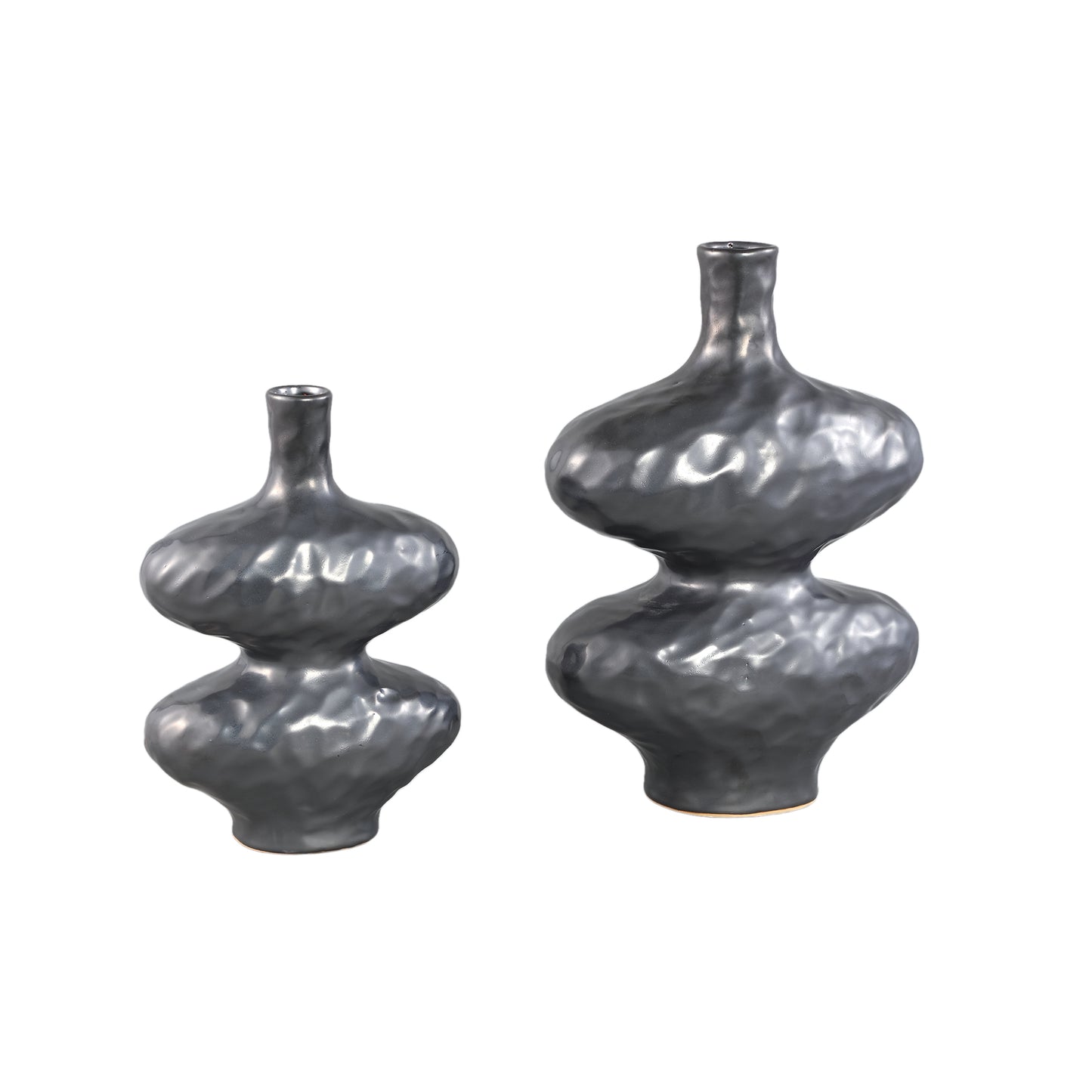 Chelsean Black Oval Bulby Shaped Ceramic Vase S