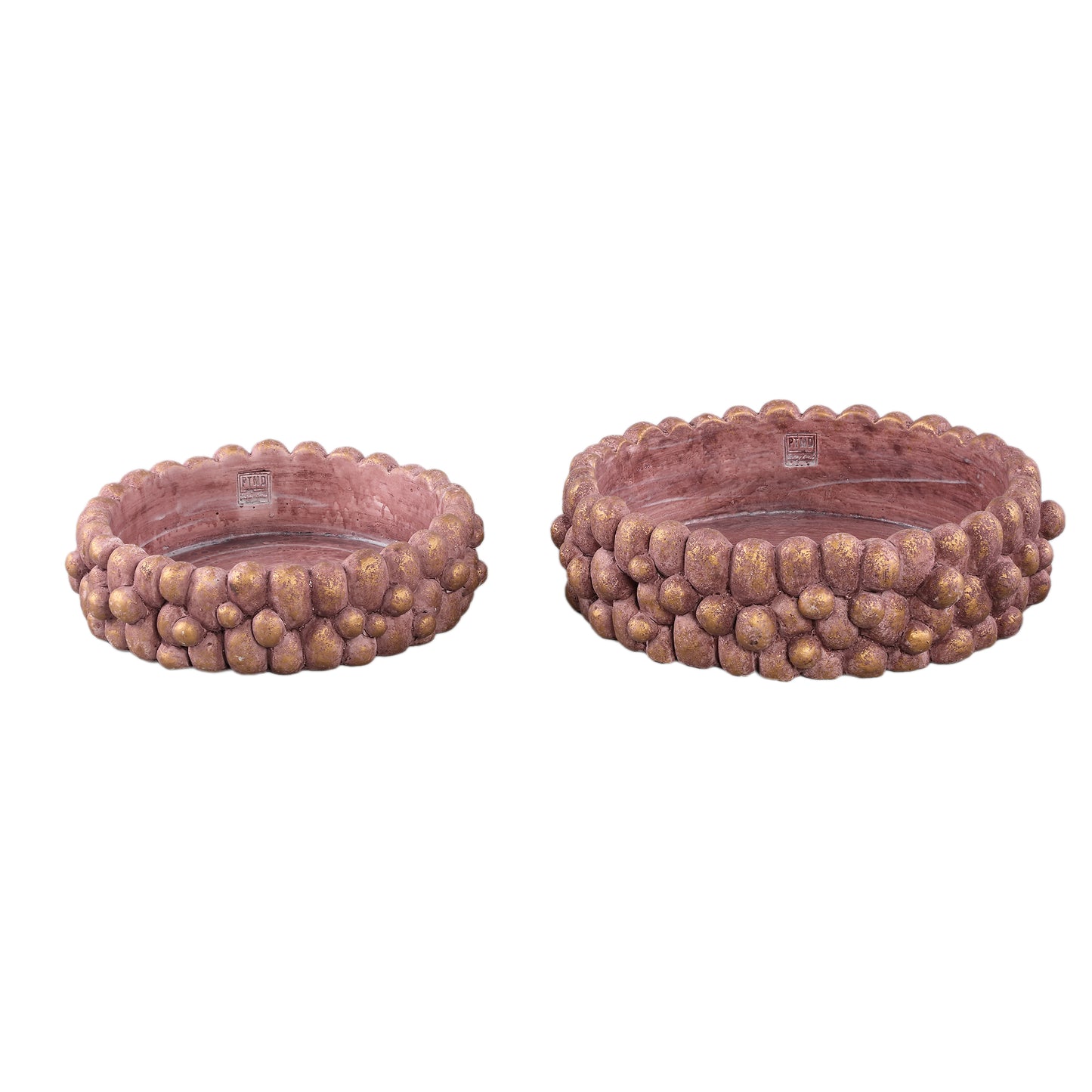Stenley Bronze Cement Round Rough Rock Bowl S