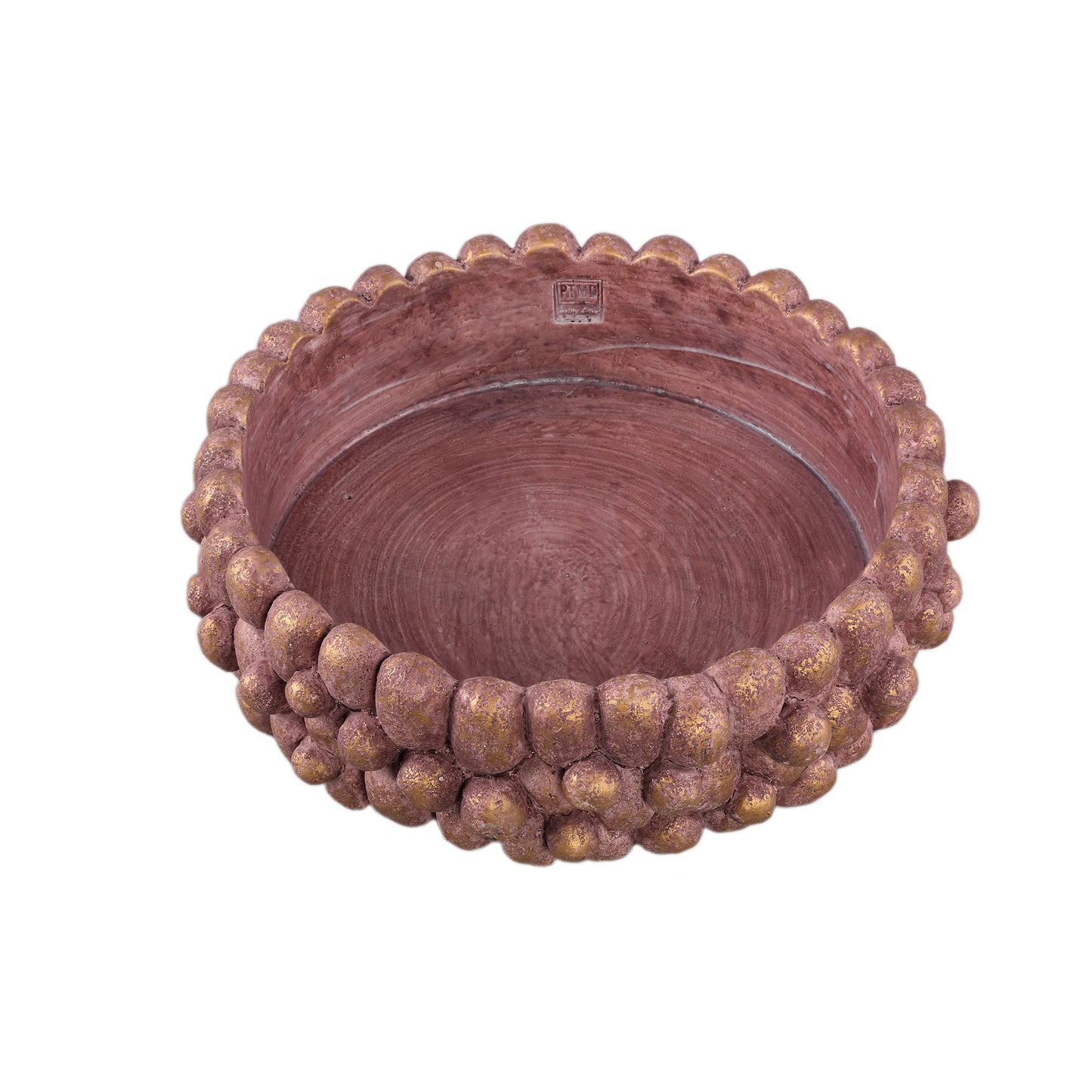 Stenley Bronze Cement Round Rough Rock Bowl S