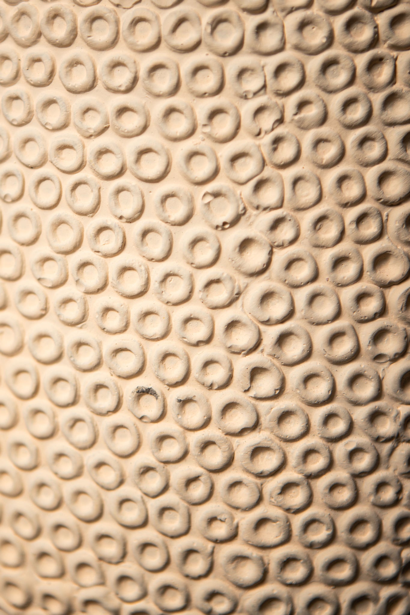 Laim Cream Cement Round Pot Dots Pattern On BaseXL